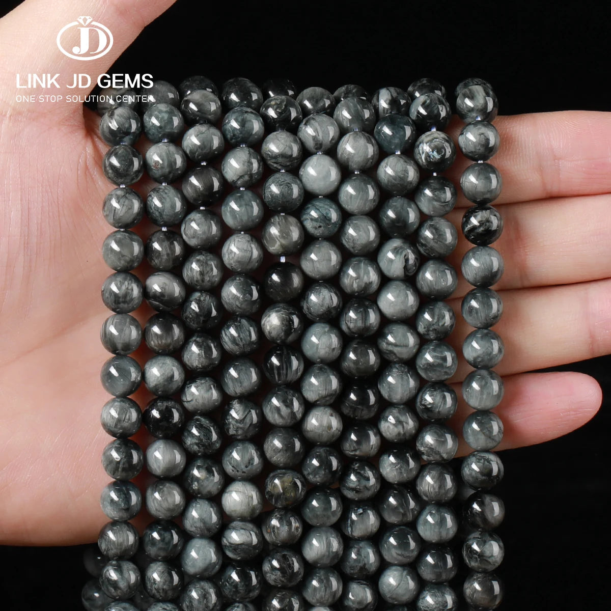JD Wholesale Natural Eagle Eye Stone 4 6 8 10 12mm Loose Beads for Jewelry Making Accessories