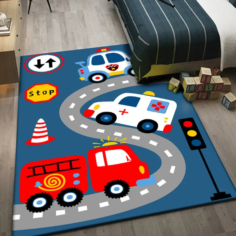 High Quality Machine Made 3D Cartoon Design PET Friendly Non-Slip 100% Polyester Living Room Rug