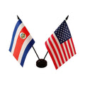 Factory Direct Promotional Product Desk Flag 100%polyester Custom America and Costa Rica Desk Flag