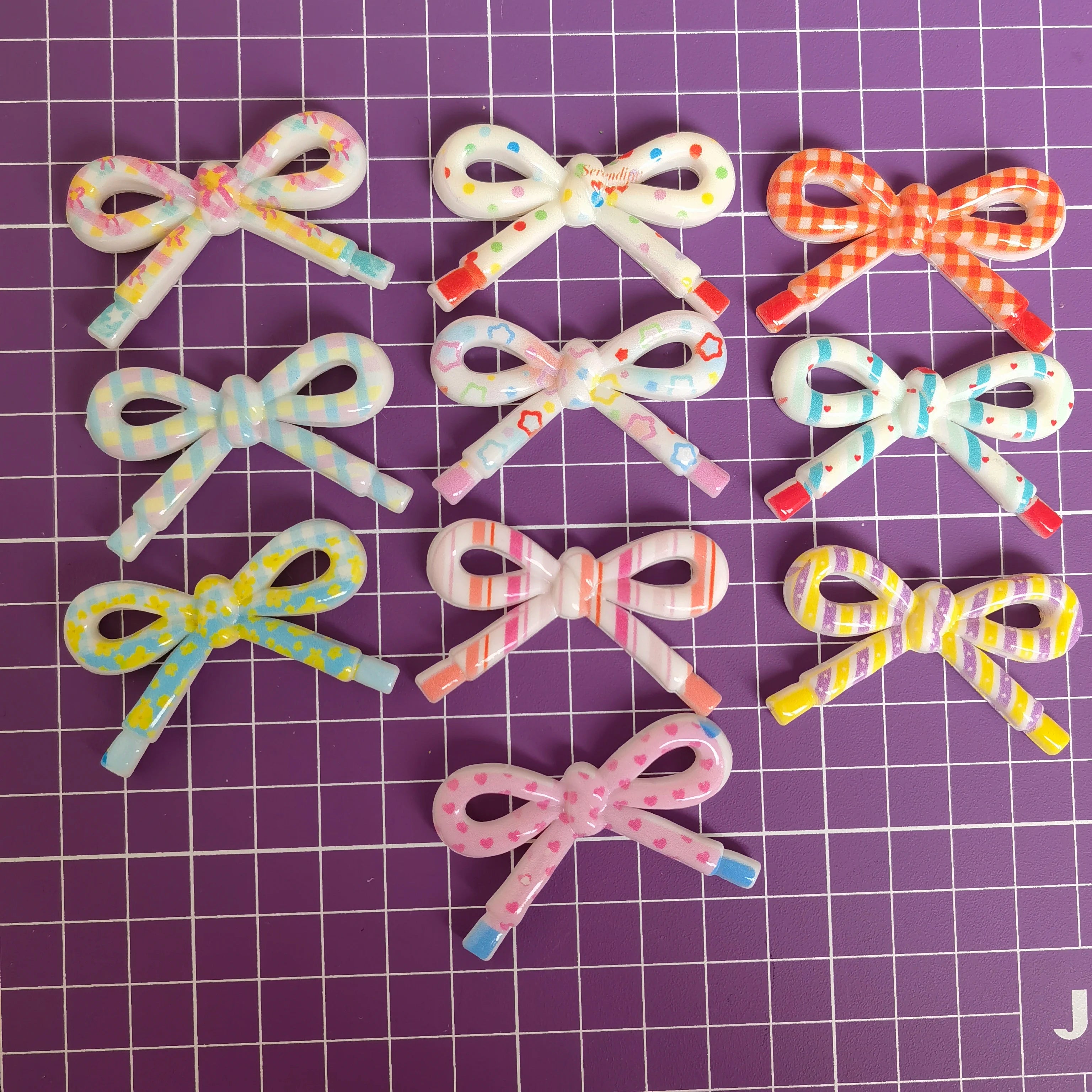 Kawaii Resin Flatback Bowknot 48mm Large Bow Charms Cute Junk Phone Case Charms