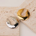 Chris April 316L Stainless Steel Minimalistic18k Gold Plated Glossy Finish  Big Hoop Earrings