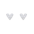 Romantic Heart-Shaped Zircon Diamond 925 Silver Stud Earrings Fashionable Fine Jewelry for Women's Weddings
