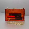 Clear Brown Women's Wedding Hand Bag Rectangle Resin Ladies Clutches Transparent Evening Acrylic Party Clutch Bag