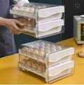 Kitchen Plastic Egg Storage Box Egg Tray Stackable Time Fresh Egg Container for Refrigerator