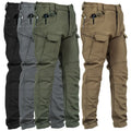 Multi-Pockets Men's Waterproof Softshell Tactical Sweatpants Casual Winter Cargo Hiking Pants with Thickened Fleece