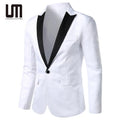 OEM New Years Elegant Male Suit Blazers Formal Single Button Contrast Color Blazer for Men