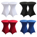 Hot Sale Bar Table Solid Color Banquet Cocktail Table Cloth  Elastic Tablecloth Stretch Round Table Cover