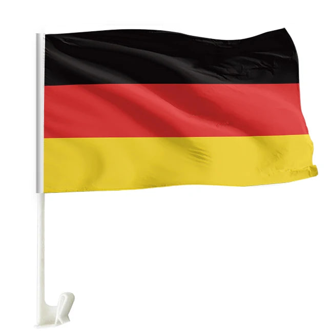 Customized German Car Flag with Plastic Bracket 45X30cm Activity Flag for Outdoor Car Use   Car Window Flag Holder
