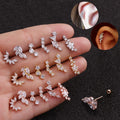 Stainless Steel Zircon Ear Cartilage Gold Plated Ear Piercing Fashion Women Sets Tiny Stud Earrings