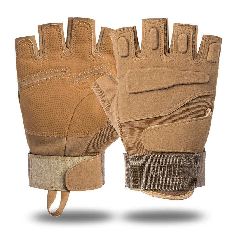 Tactical Outdoor Half-finger Gloves Rock Climbing Anti-collision Non-slip Gloves Horse Riding CS Training Hunting Gloves