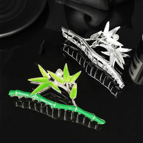 Large Simple Wavy Design Hair Shark Clip for Women Girls Metal Bamboo Hairpin Female Ponytail Hair Claw