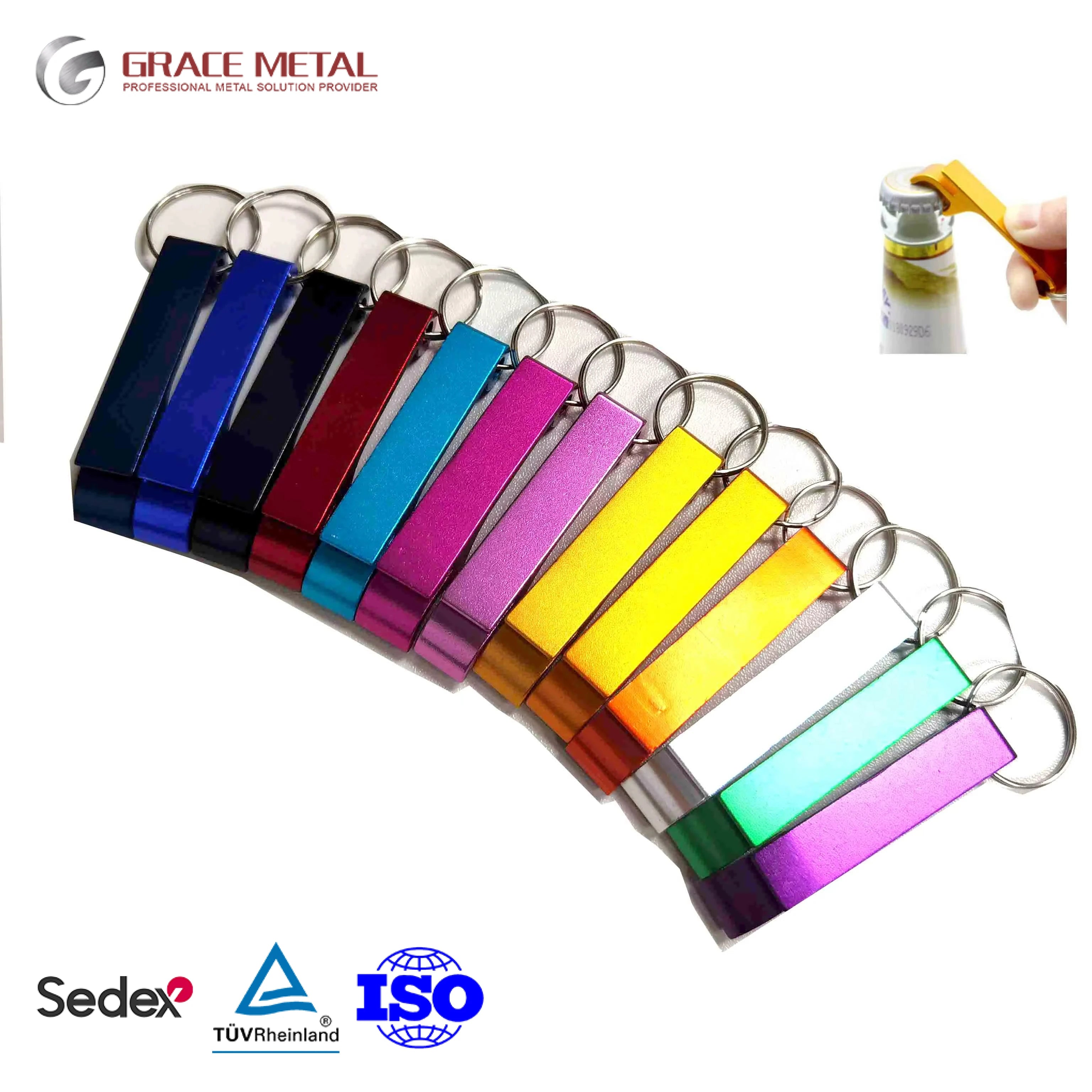 Attractive Price Promotion Gift Durable Aluminum Alloy Multi Color Pocket Claw Beer Bottle Opener Key Chain