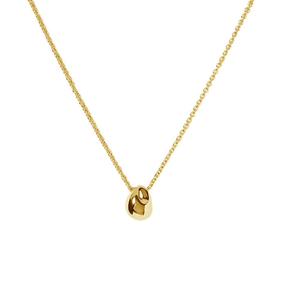 Woman Silver Necklace Jewelry 925 Sterling Silver 18K Gold Plated Gold Nugget Pendant Necklace