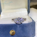 New Popular Silver 925 Original 2 Carat Brilliant Cut Diamond Test Past D Color Moissanite Ring for Engagement Fine Jewelry