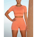 2025 Women Yoga Gym Fitness Sets Sports Sportswear Short Shirt Athleisure Workout Gym Yoga Pants Running Sports Leggins Set