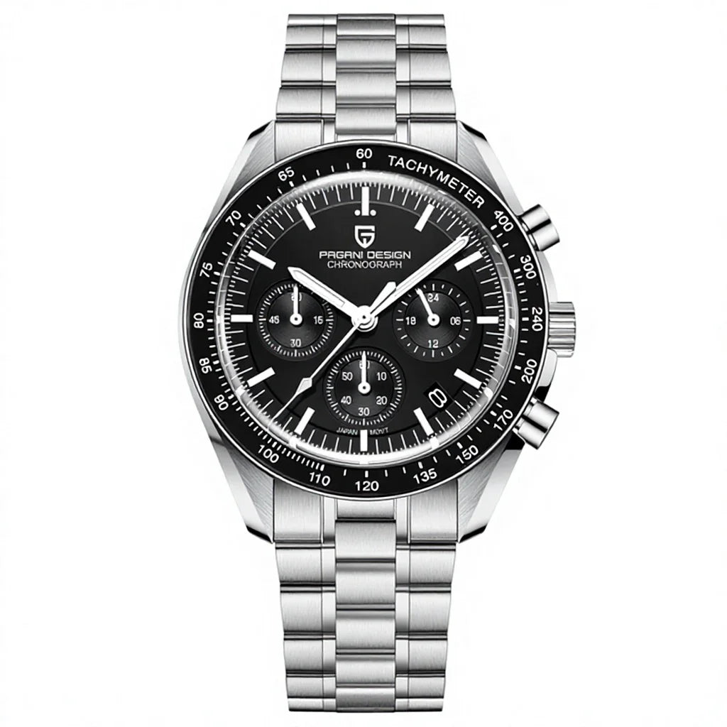 1701 Version 3 Luxury Quartz Chronograph Watches for Men VK63 Stainless Steel Sport 100m Waterproof Wristwatches