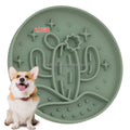 2025 New Design Round Cactus Silicone Single Slow Down Puppy Large Pet Dog Food Bowls Slow Feeder