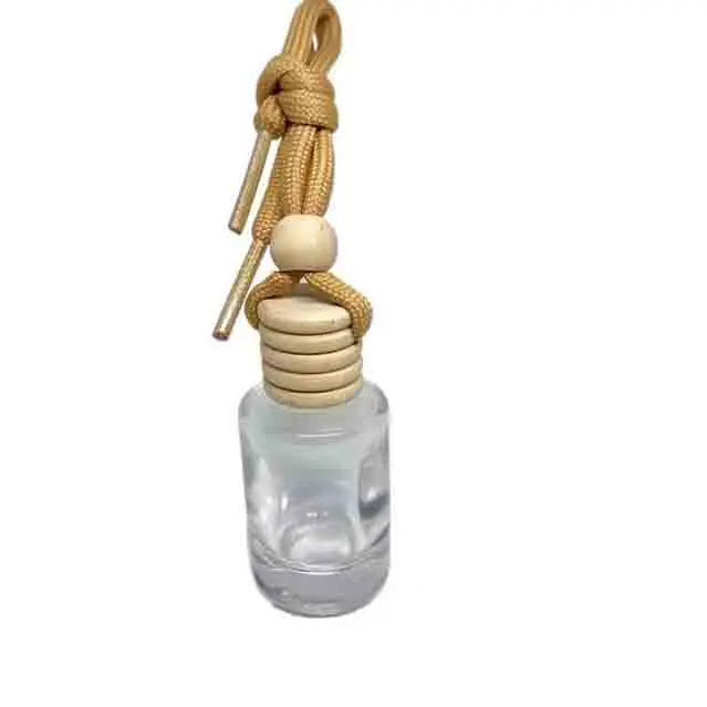 12ml Round Shape Transparent Glass Screen Printed Hanging Diffuser Car Perfume Bottle