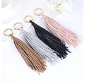 Creative Leather Tassel Circular Car Keychain Fashionable Bag Pendant Small Gift Hanging Ornament for Wholesale