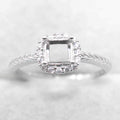 Sterling Silver 5*5mm Semi Mount Ring Square Shape Empty Frame Blank Claws Setting S925 Base Without Center Stone for Inlay DIY