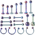 G23 Titanium Rainbow Lip Nose Tongue Rings Navel/Belly Button Ear/Cartilage Helix Piercing Jewelry-Wholesale for Weddings