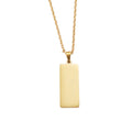 MIENTER Logo Necklace Blank Square Bar Necklace Personalize Laser Engrave Bar Pendant Necklace for Women