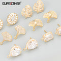 MB73 6pcs/lot 18K Gold Rhodium Plated Copper Nickel-Free Metal Jewelry Accessories DIY Earrings with Zircon Charms
