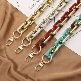 Retro One-shouldered Oblique Straddle Bag Chain Features Shoulder Strap Plastic Resin Chain Bag Strap Acrylic Chain
