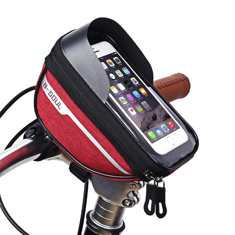 Cycling Cell Mobile Phone Bag Bicycle Head Tube Handlebar Case Holder Outdoor Bike Screen Phone Mount Bags Case for 6.5 Inch