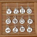 Wholesale Solid 925 Sterling Silver Zodiac Sign Astrology Zircon Heart Shape Cute Style Pendant Charm DIY Necklace Jewelry