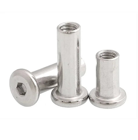 M3 M4 Stainless Steel Flat Hex Allen Head Furniture Fasteners Sleeve Barrel Nut