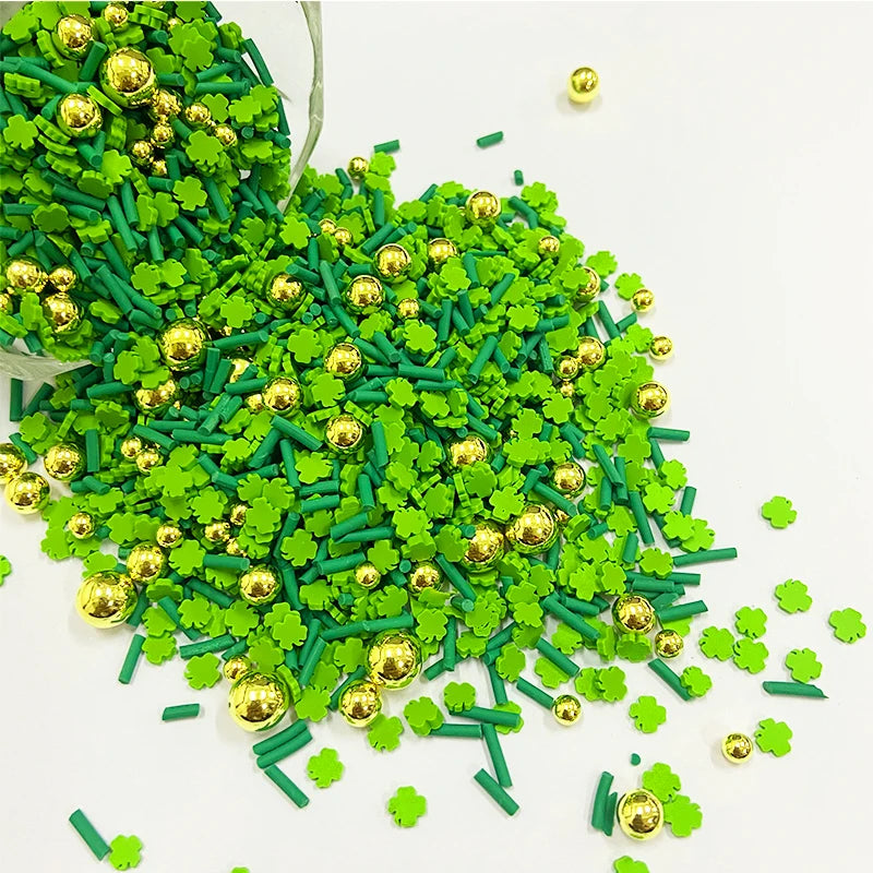 1 KG Per Bag 5 mm Polymer Mix Clover Beads Slices Sprinkles for Slime Nail Art Slime Resin Crafts