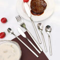 Manufacturer's 18/10 Stainless Steel Flatware Set for Catering Events Weddings Restaurants Gold Silverware Business Gifts