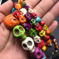 Wholesale Mixing Colors Loose Bead Skull Shape Beads Turquoise Stone Skull Spacer Loose Beads for Jewelry Making Diy Bracelet