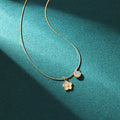 HOVANCI Cubic Zirconia Star Charm Stainless Steel Necklace European Vintage Crescent Pendant Necklace Star Clavicle Chain