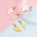 20*24mm Custom Stainless Steel Couple Broken Heart Pendant Heart Pendant Gold Plated