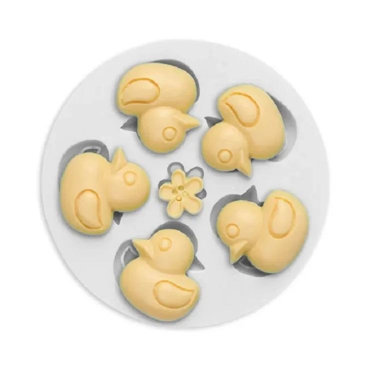 YS Factory Wholesale Price Classic Little Ducks Design Silicone Fondant Molds Chocolate Fudge Cake Decor Tool Food-contact Safe
