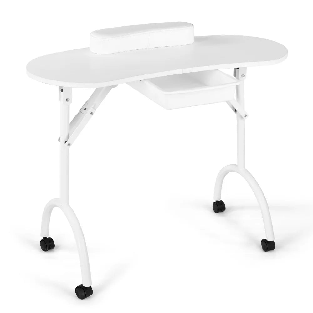 Hot Selling Portable Folding Metal Modern Manicure Table for Living Room Nail Salon Beauty Technician Desk