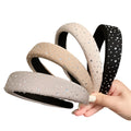 New Fashion Luxury Bling Crystal Rhinestone Padded Sponge Headband Hairbands Women Colorful Headband Hair Hoop