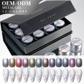 JTING Free Design Unique High Density Metallic Painting Gel Polish Collection Set Box OEM Private Label Metal Gel Nail Polish