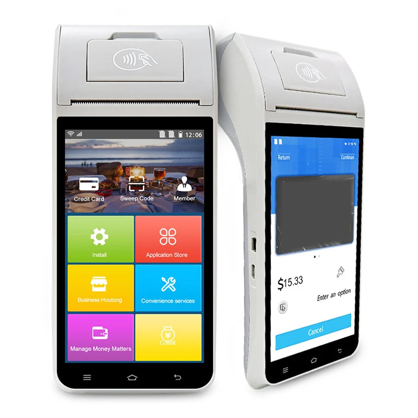 ZCS Z91 Touch Bus Ticket POS Terminal POS Machine with Mobile Portable Printer with Docking Station