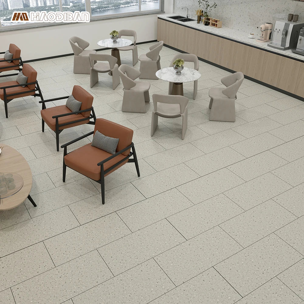 Commercial Use Restaurant Mall Marble LVT LVP Tile PVC Marble Sheet Glue Down Luxury Vinyl Flooring
