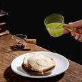 Hot Design Classic Eco-Friendly Borosilicate Glass Cream Pour Glass Cup with Wooden Handle