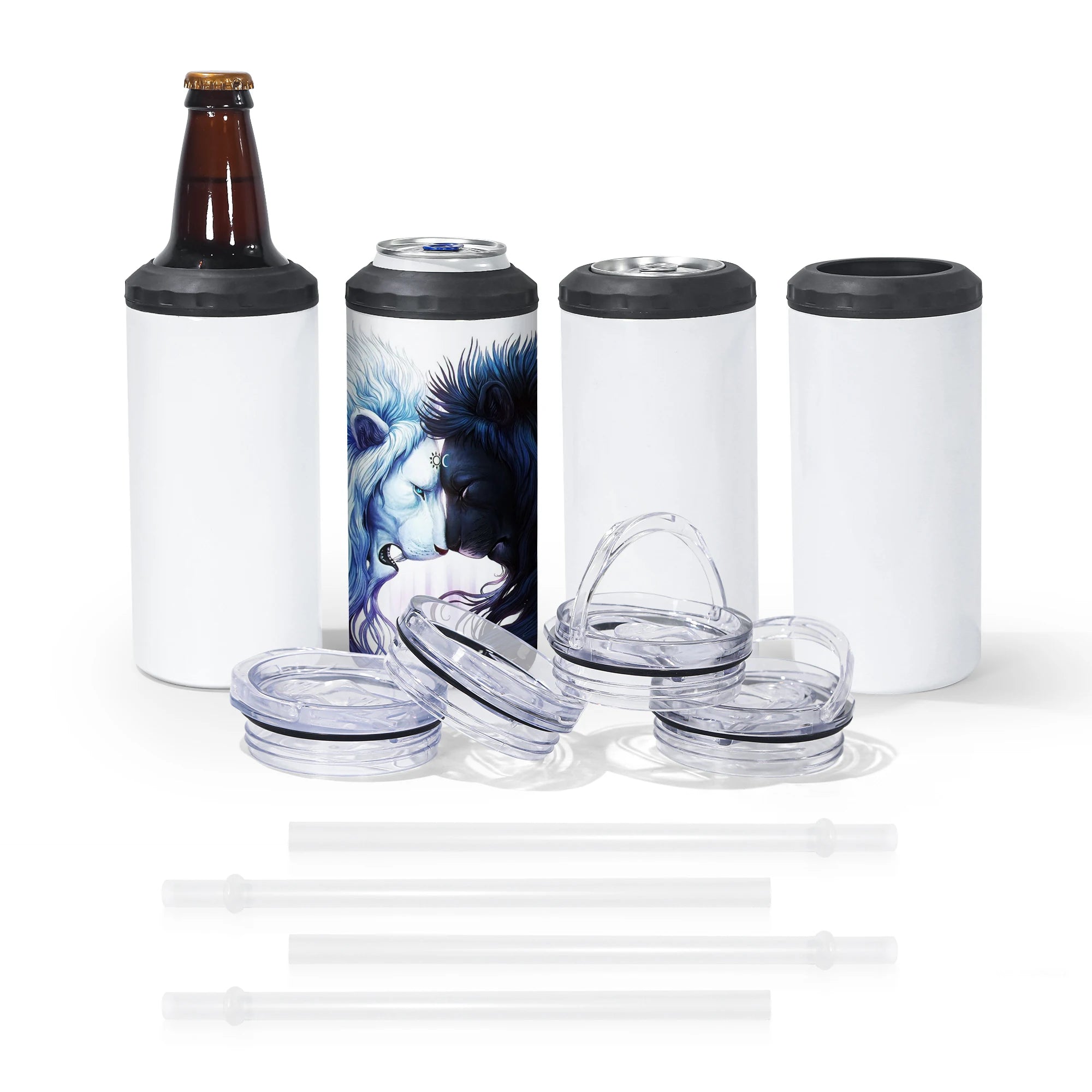 US Warehouse 4 in 1 Can Cooler 16oz  Wholesale Take Away Sublimation Blank Stainless Steel Beer Drinks Can Cooler 25pcs/ctn