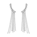 Fashion Long Tassel Full Rhinestone Drop Earrings for Women . Shiny Water Drop Crystal Dangle Earrings Jewelry Gifts