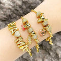 Women's Gold Plated Brass Tennis Bracelet With Zircon Fine Jewelry in Elastic Box Chain Trendy Style Mother's Day Gift Mom Mama