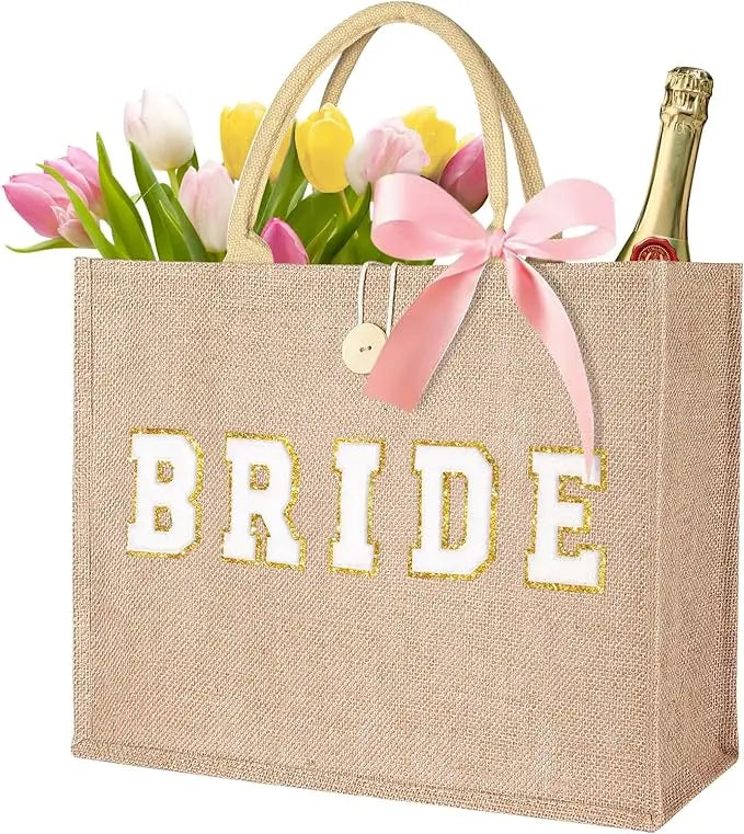 Wholesale Burlap Tote Bag Mini Jute Reusable Bag with Handles Small Blank Canvas Gift Waterproof for Wedding Beach DIY Party