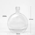 Frosted Screen Printing Round Shape 750ml Cork Sealed Liquor Bottle for Whisky Rum Brandy Vodka Gin Tequila