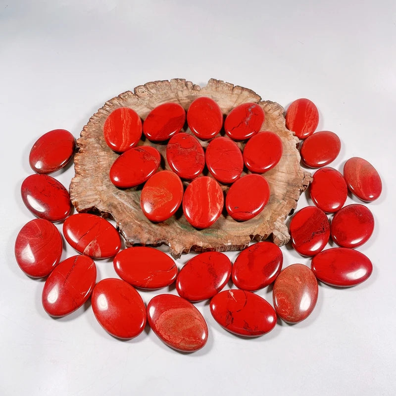 Hongzhuo Wholesale Natural Crystal Polishing Red Jasper Healing Gemstone Quartz Palm Stone for Sale
