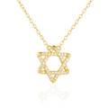 Fashion Personality Geometric Symbol Six-Pointed Star Pendant 925 Sterling Silver Zirconia Cz Star of David Necklace for Women